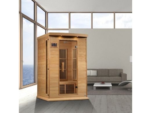 Golden Designs Maxxus Infrared Sauna 2-Person Near Zero EMF FAR Infrared w/ Hemlock | MX-K206-01-ZF