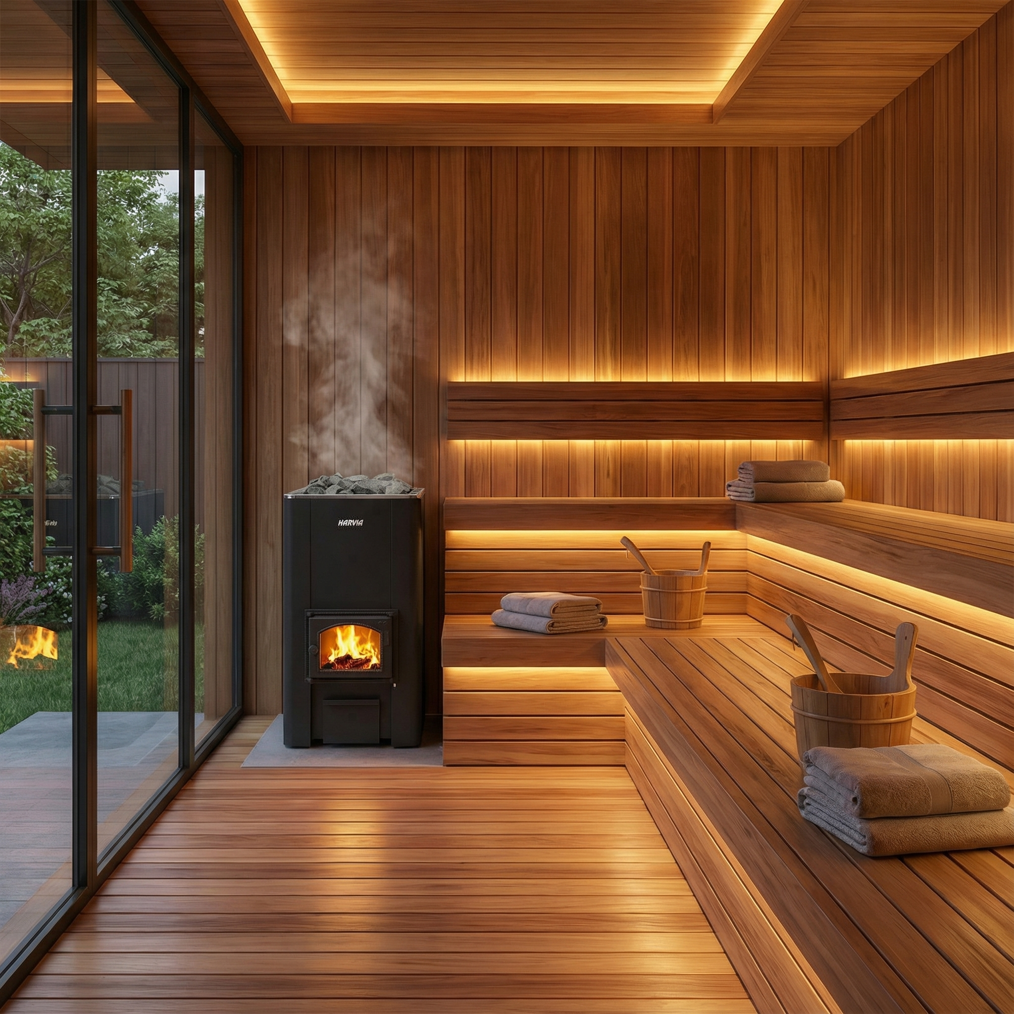 Harvia 50 Series 40kW Wood Burning Sauna Stove for Large Sauna Rooms