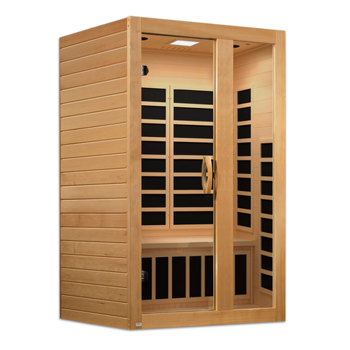 Golden Designs Serena 2-person Low EMF FAR Infrared Sauna with Canadian Hemlock