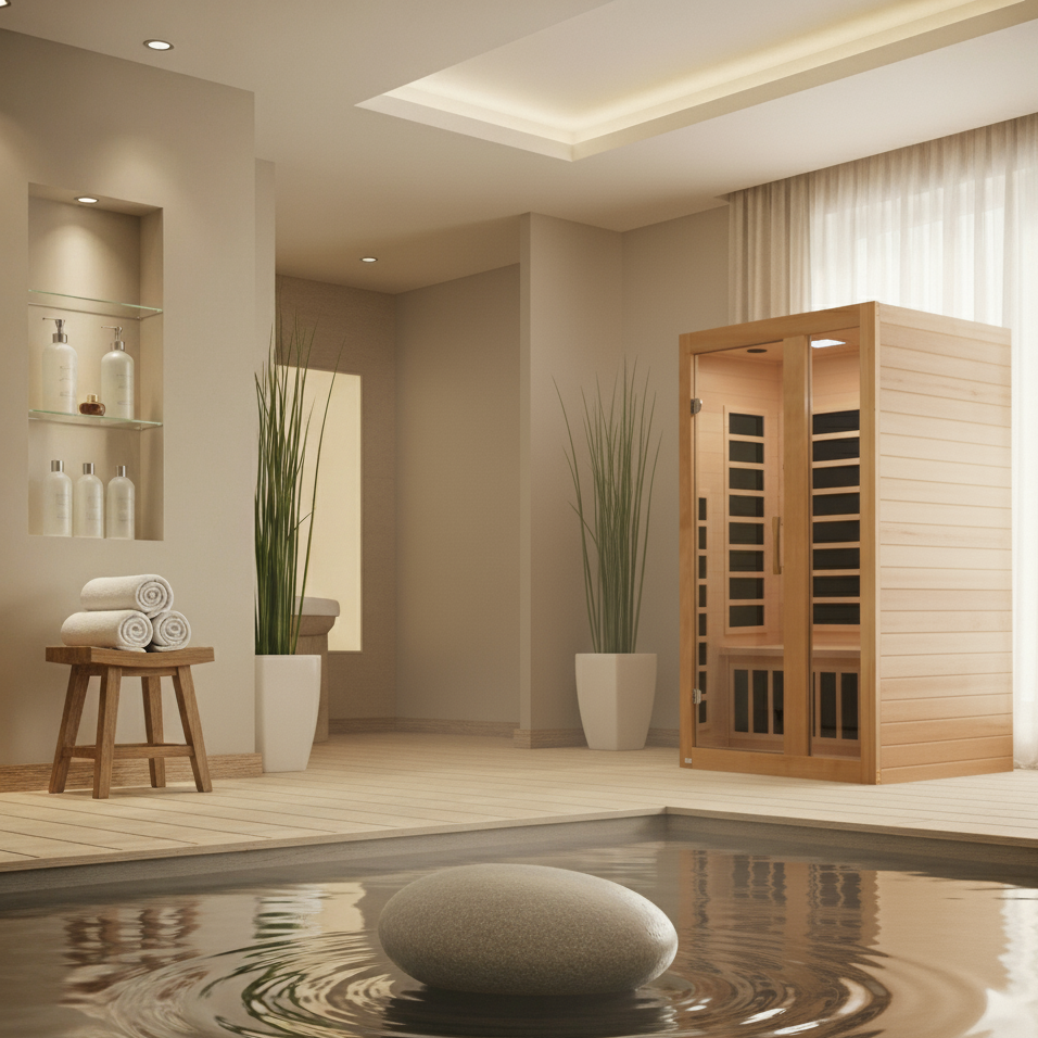 Golden Designs Serena 2-person Low EMF FAR Infrared Sauna with Canadian Hemlock