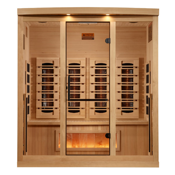 Golden Designs 4-Person Full Spectrum Infrared Sauna with Himalayan Salt Bar | GDI-8040-03