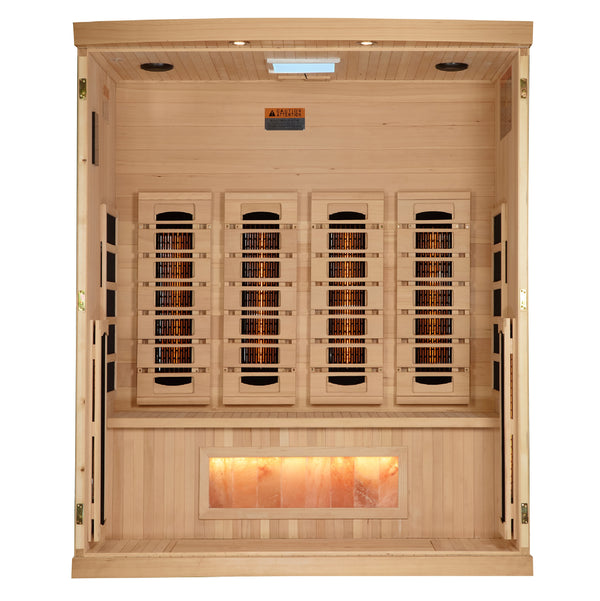 Golden Designs 4-Person Full Spectrum Infrared Sauna with Himalayan Salt Bar | GDI-8040-03