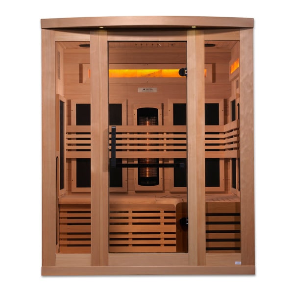 Golden Designs 3-Person Full Spectrum Infrared Sauna with Himalayan Salt Bar | GDI-8230-01