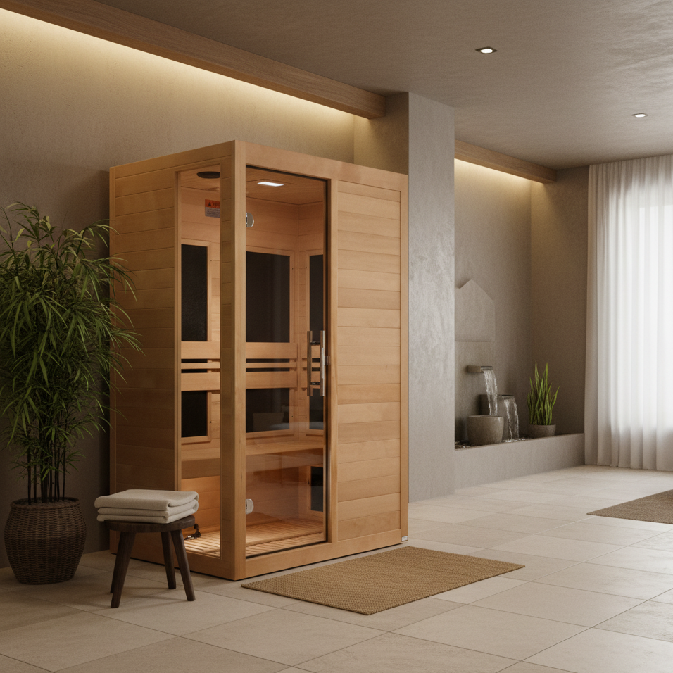 Golden Designs Lucca 2-person Low EMF FAR Infrared Sauna with Canadian Hemlock