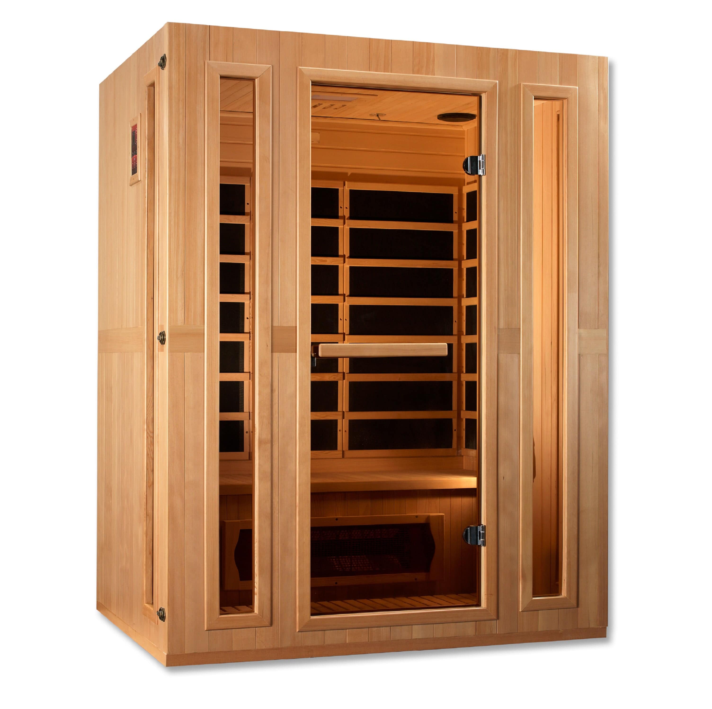 Golden Designs Maxxus "Trinity" Dual Tech 3-Person Low EMF FAR Infrared Sauna with Canadian Hemlock | MX-LS3-01