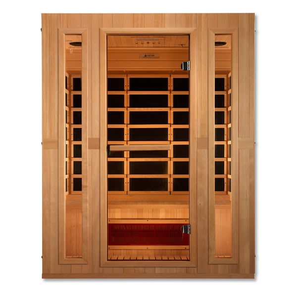 Golden Designs Maxxus "Trinity" Dual Tech 3-Person Low EMF FAR Infrared Sauna with Canadian Hemlock | MX-LS3-01
