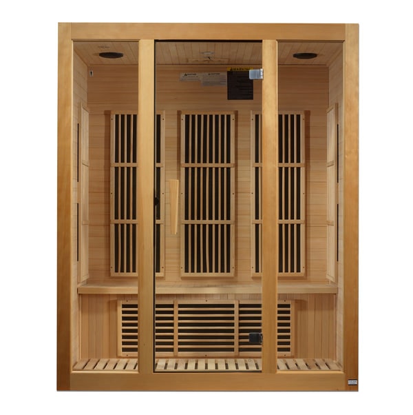 Golden Designs Maxxus Bellevue 3-Person Low EMF FAR Infrared Sauna with Canadian Hemlock | MX-J306-01