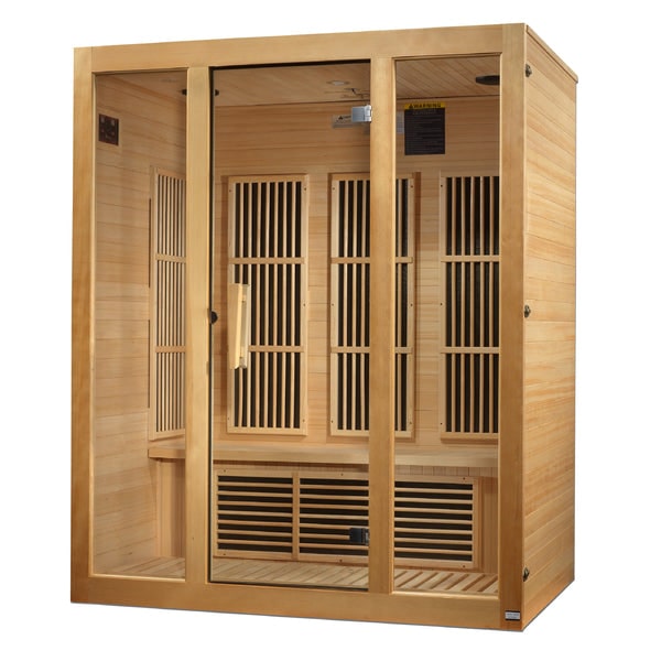 Golden Designs Maxxus Bellevue 3-Person Low EMF FAR Infrared Sauna with Canadian Hemlock | MX-J306-01