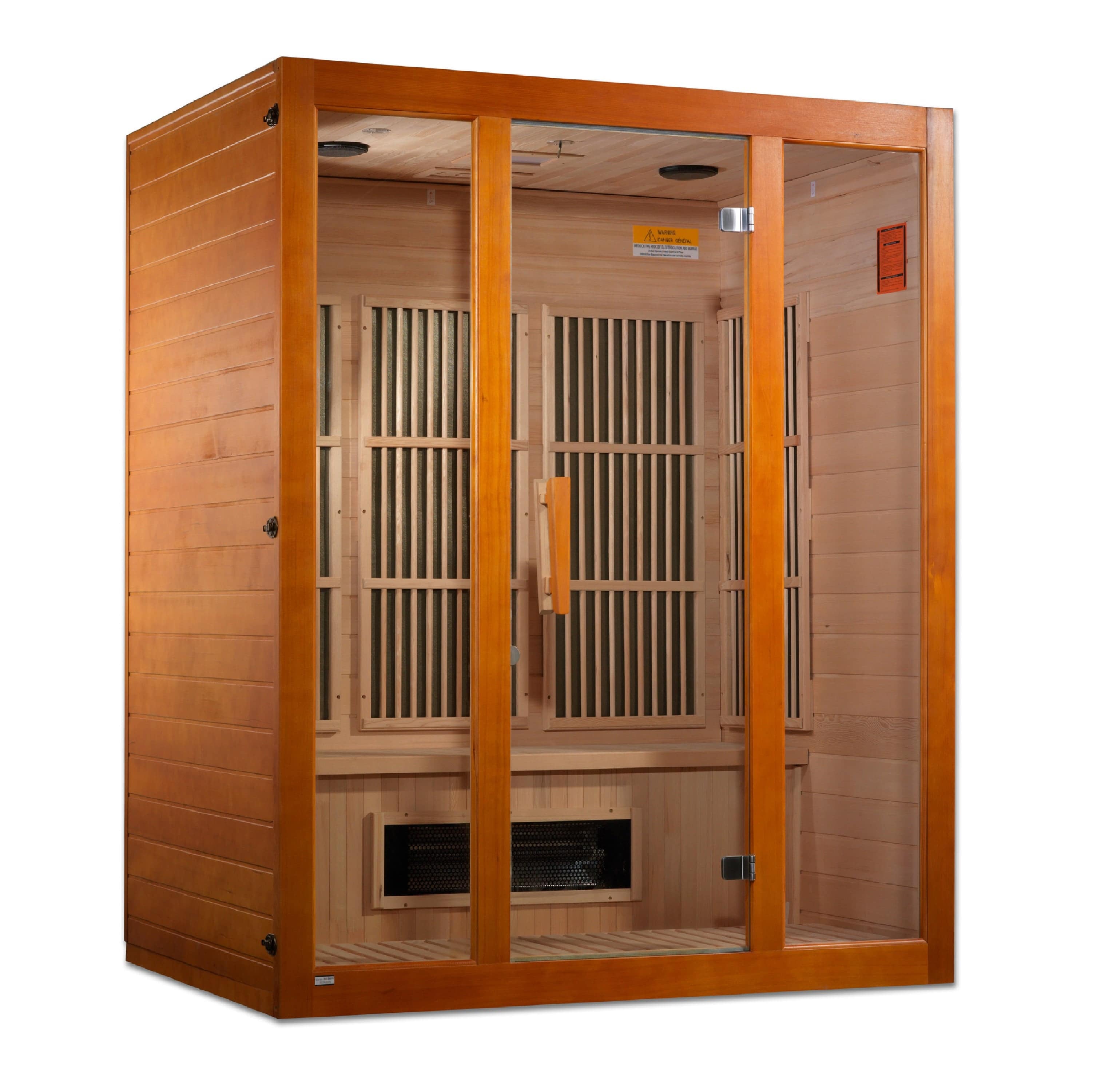 Golden Designs Maxxus Alpine Dual Tech 3-Person Low EMF FAR Infrared Sauna with Canadian Hemlock | MX-J306-02S