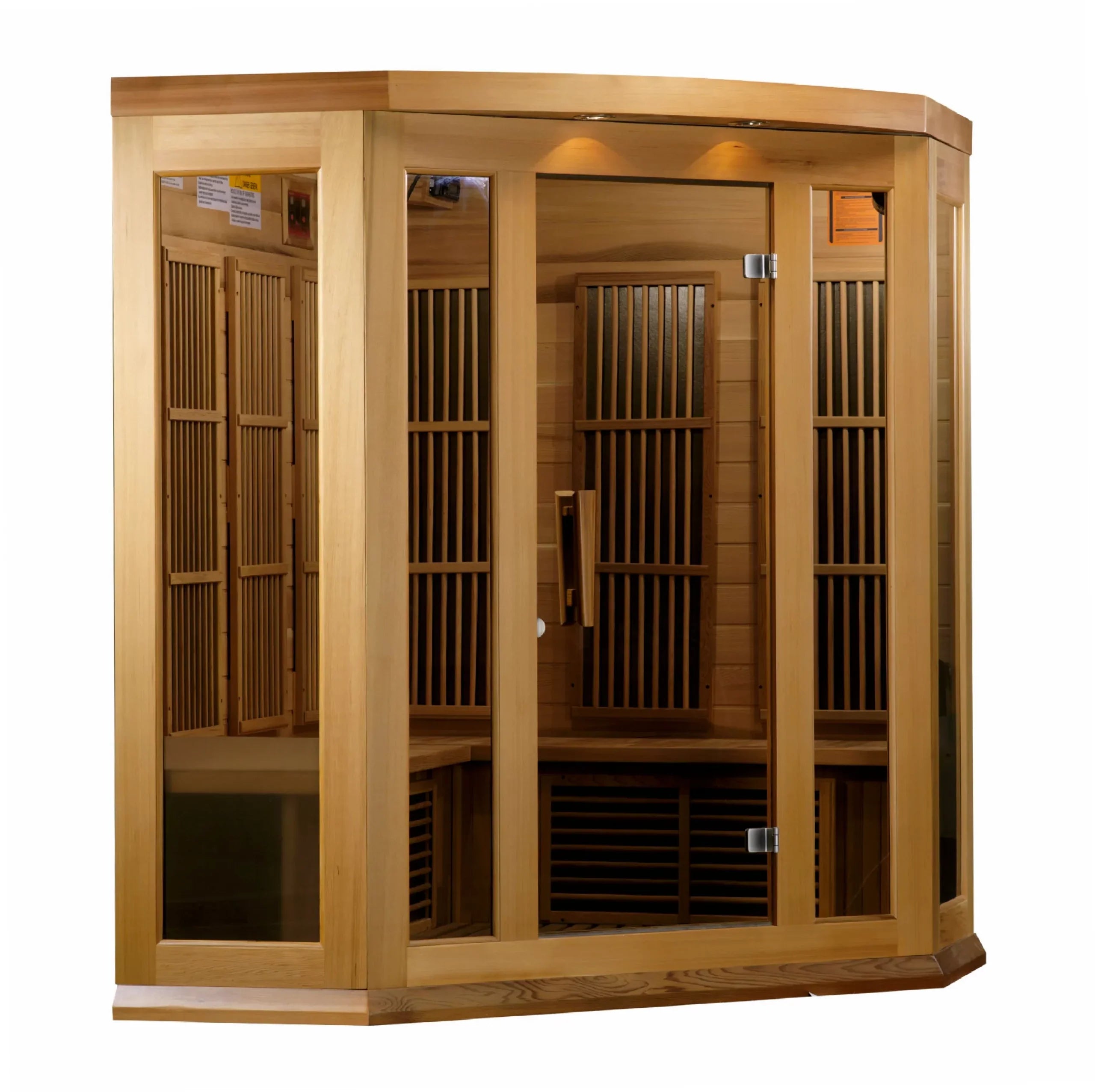 Golden Designs Maxxus 3-Person Corner FAR Infrared Sauna Carbon Low EMF with Canadian Red Cedar | MX-K356-01 CED