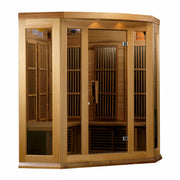 Golden Designs Maxxus Avignon 3-Person Corner Near Zero EMF FAR Infrared Sauna with Canadian Red Cedar | MX-K356-01-ZF CED