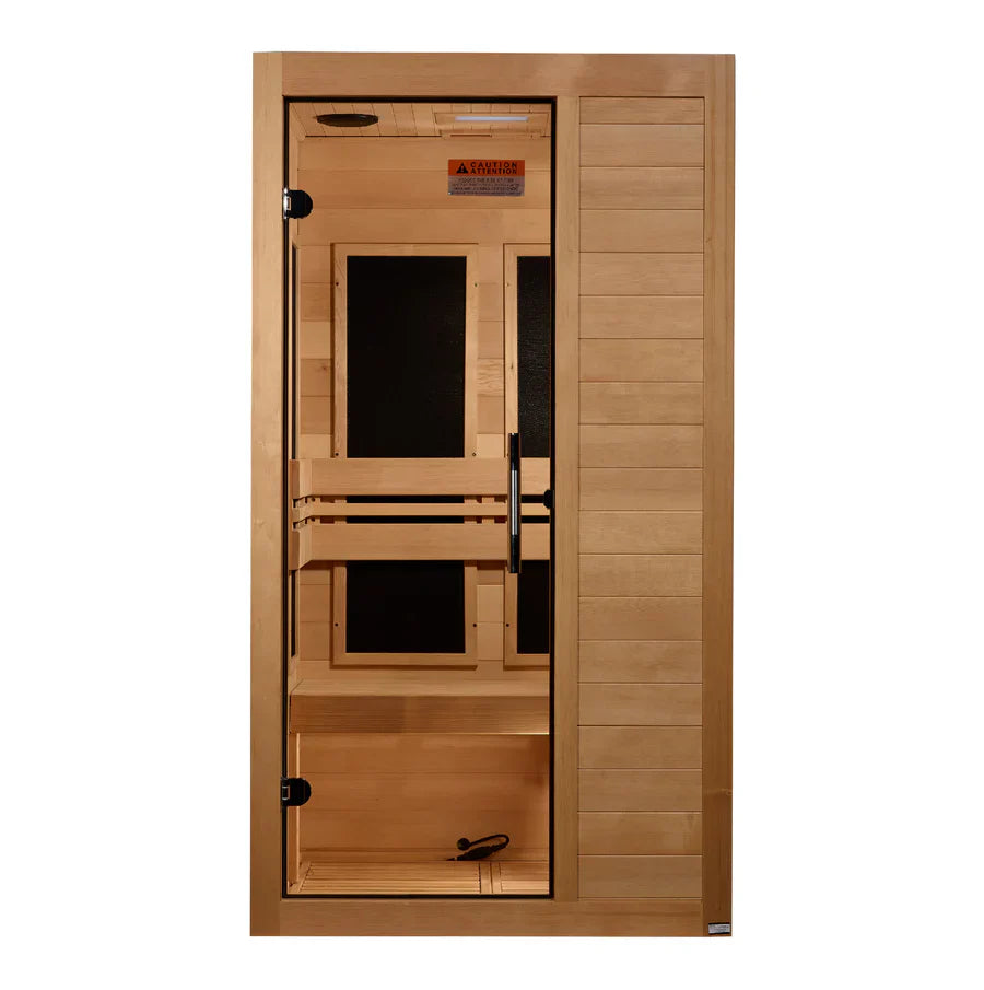 Golden Designs Veneto 1-2 Person Low EMF FAR Infrared Sauna with Canadian Hemlock