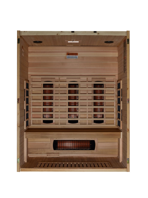 Golden Designs Maxxus S-Line 3-Person Full Spectrum Infrared Sauna with Pacific Cedar