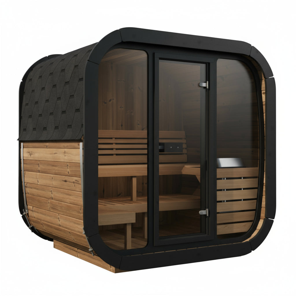 SaunaLife 4-Person Cube-Series Outdoor Home Sauna Kit CL5G
