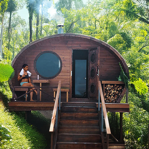 SaunaLife Model G11 Garden-Series Outdoor Home Sauna Kit -2 Room Sauna