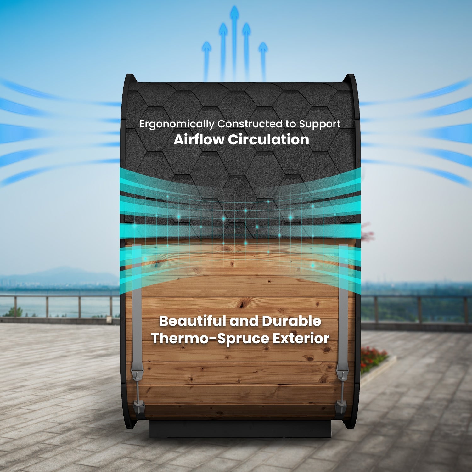 SaunaLife 3-Person Cube-Series Outdoor Home Sauna Kit CL4G