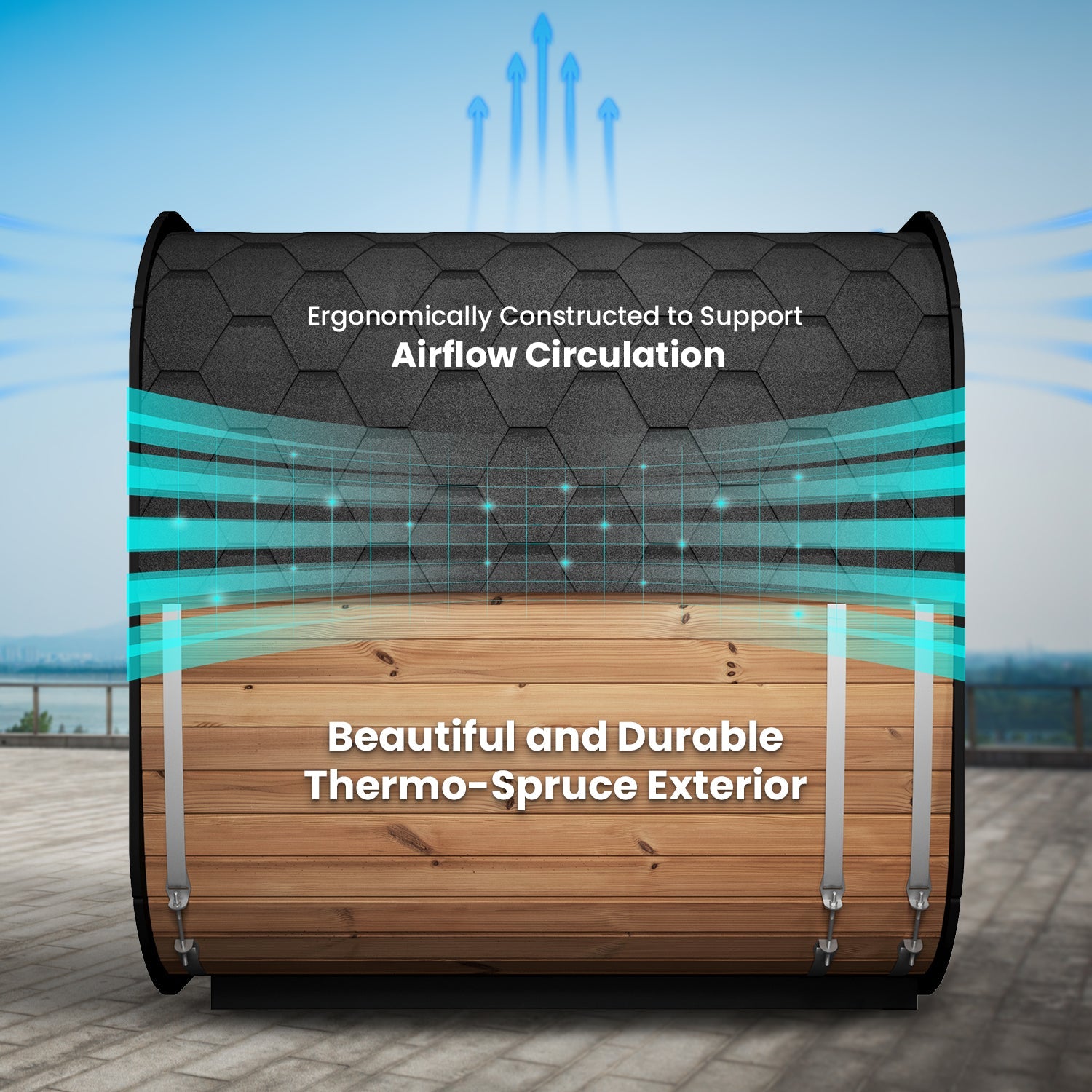 SaunaLife 6-Person Cube-Series Outdoor Home Sauna Kit CL7G