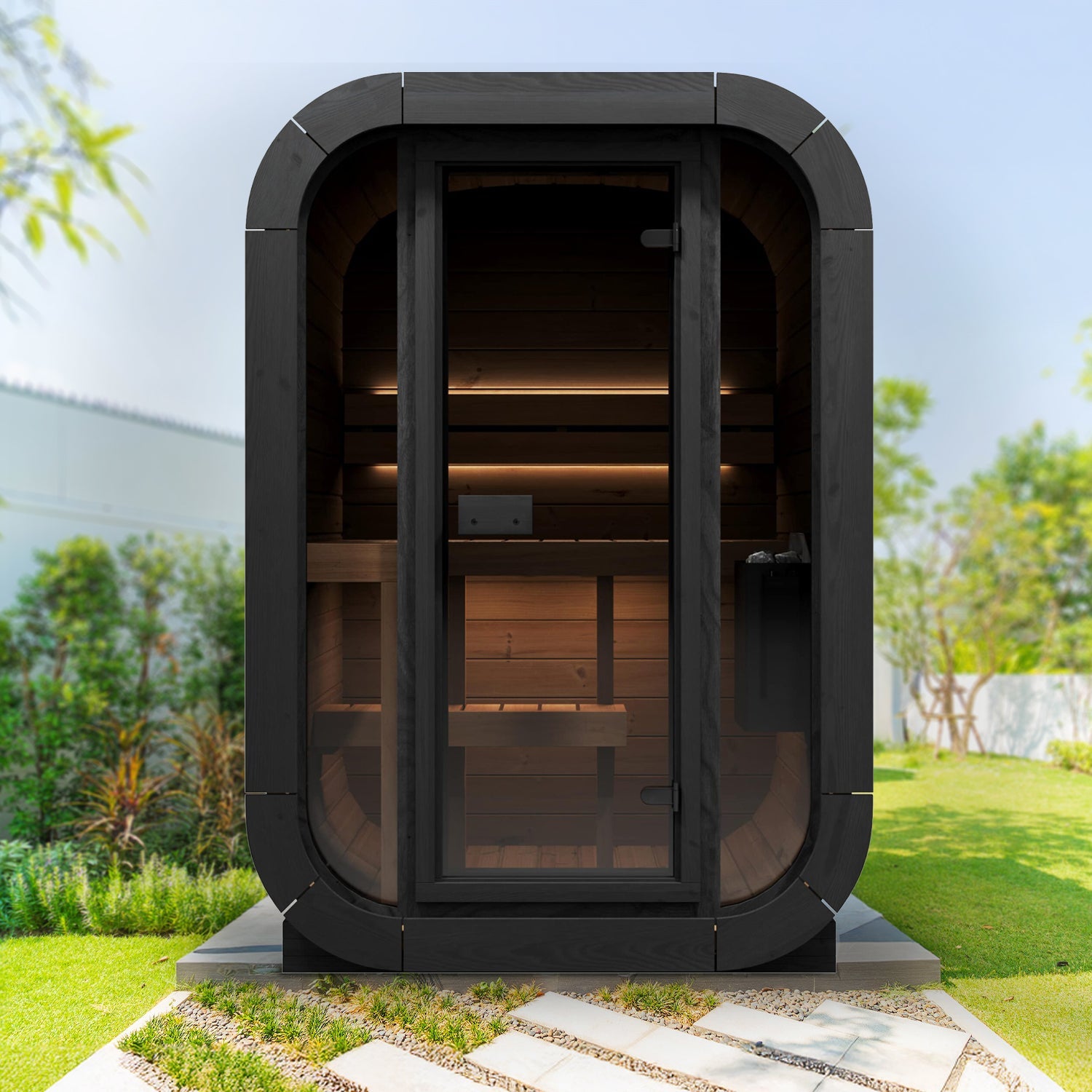 SaunaLife 2-Person Cube-Series Outdoor Home Sauna Kit CL3G