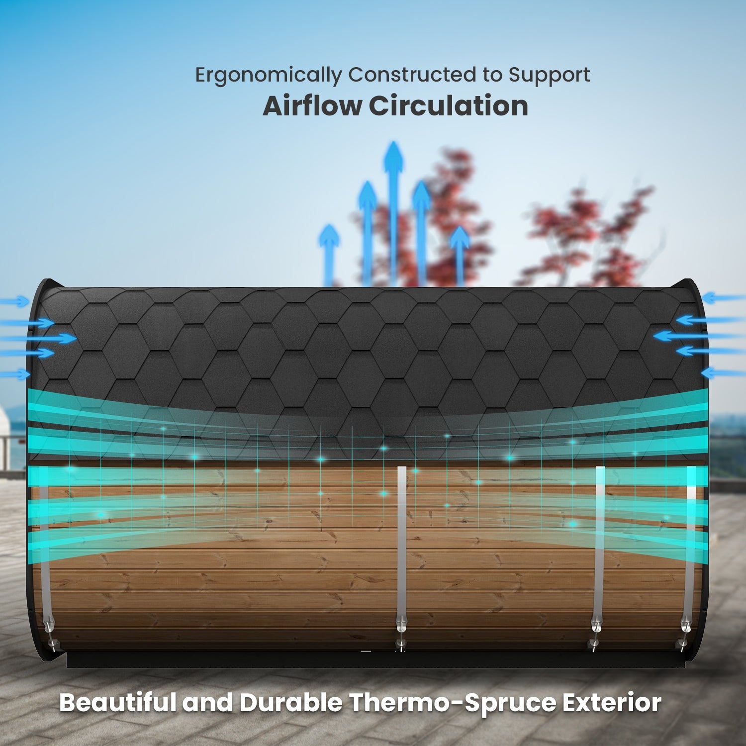 SaunaLife 8-Person Cube Series Outdoor Home Sauna Kit CL12GCP