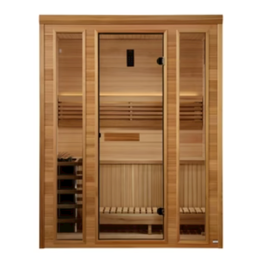 Golden Designs "Andermatt" 3-Person Traditional Steam Sauna – Pacific Premium Clear Cedar