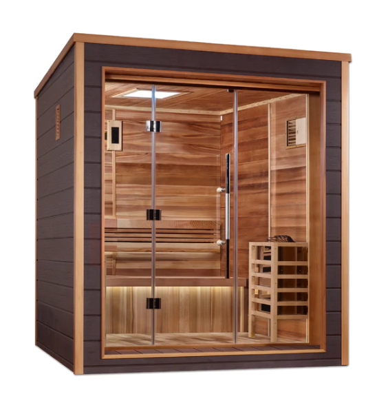 Golden Designs "Drammen" 3 Person Outdoor-Indoor Traditional Steam Sauna | GDI-8203-01