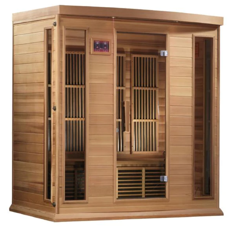 Golden Designs Maxxus Chaumont Edition 4-Person Near Zero EMF FAR Infrared Sauna with Canadian Red Cedar | MX-K406-01-ZF CED