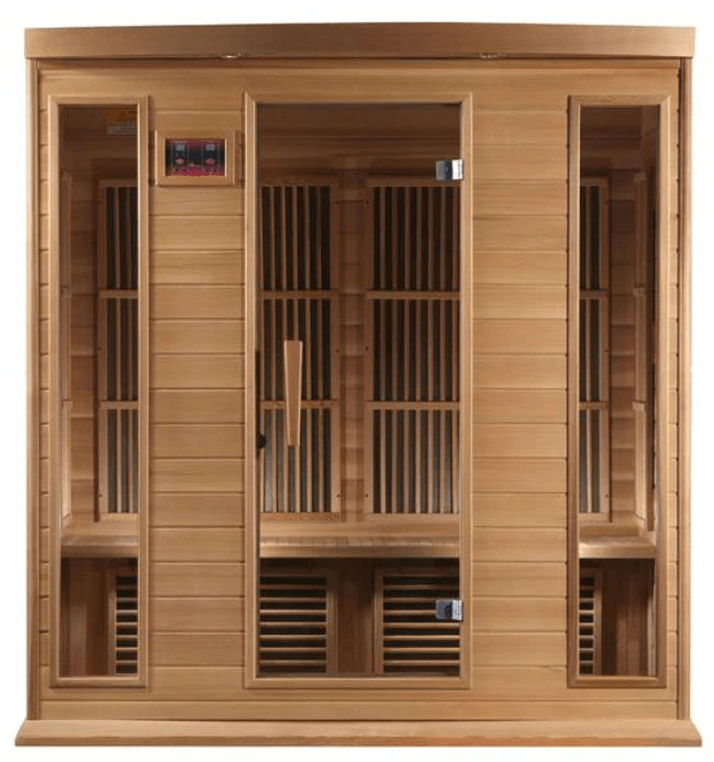 Golden Designs Maxxus Chaumont Edition 4-Person Near Zero EMF FAR Infrared Sauna with Canadian Red Cedar | MX-K406-01-ZF CED