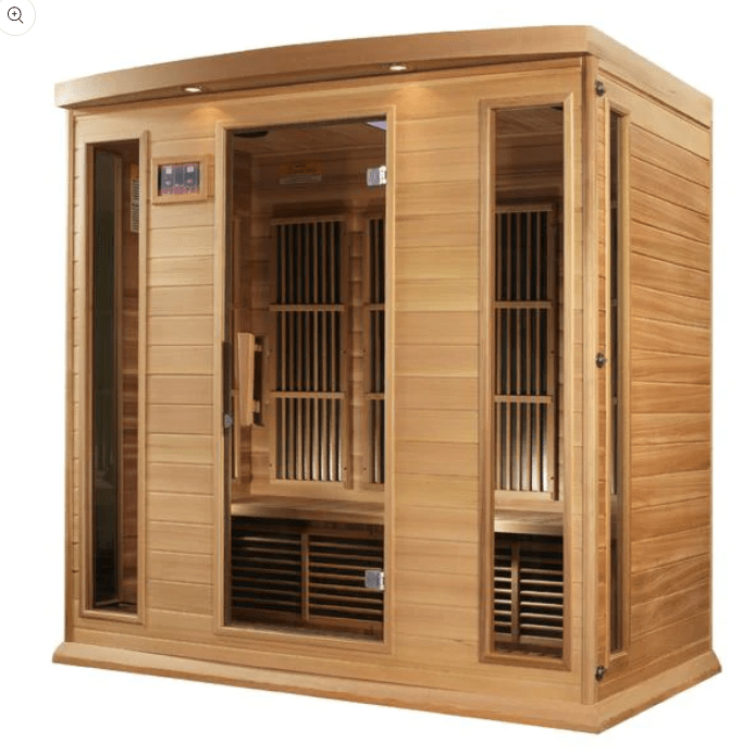 Golden Designs Maxxus Chaumont Edition 4-Person Near Zero EMF FAR Infrared Sauna with Canadian Red Cedar | MX-K406-01-ZF CED