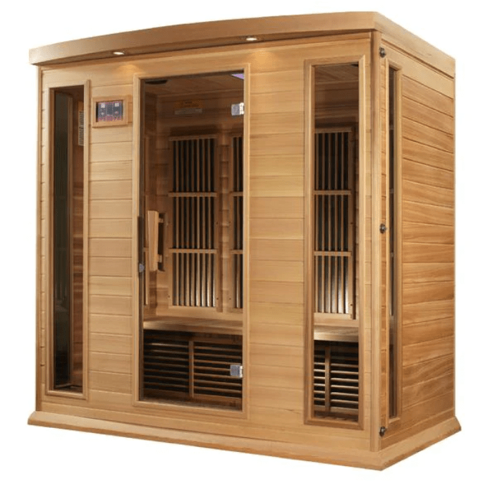 Golden Designs Maxxus Chaumont Edition 4-Person Near Zero EMF FAR Infrared Sauna with Canadian Red Cedar | MX-K406-01-ZF CED