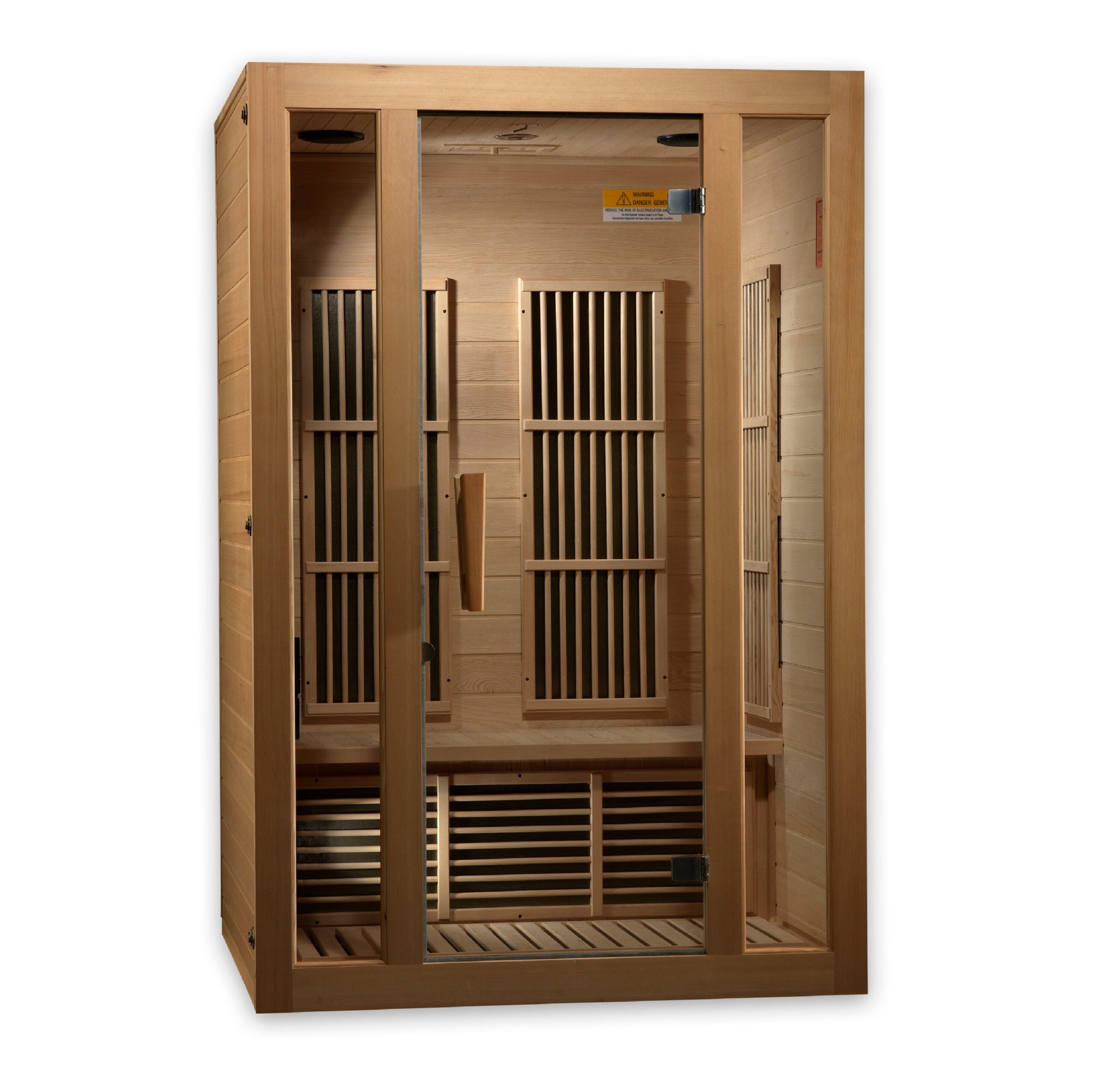 Golden Designs Maxxus "Seattle" 2-Person Near Zero EMF FAR Infrared Carbon Sauna with Canadian Hemlock | MX-J206-01-ZF