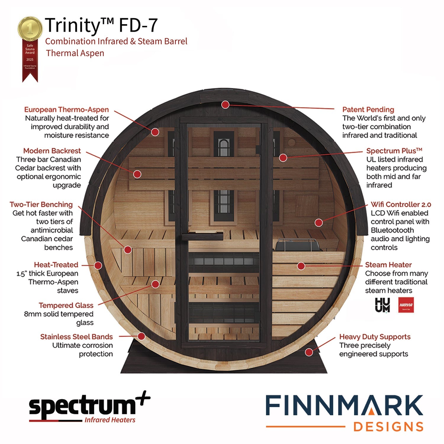 Finnmark FD-7 Infrared Barrel Sauna