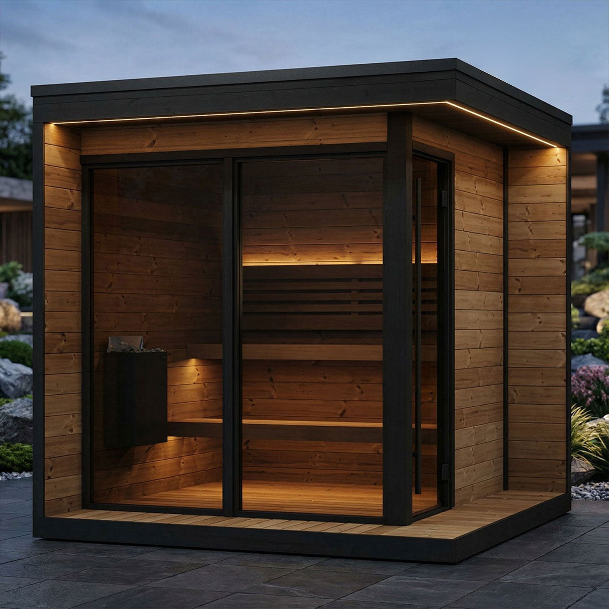 SaunaLife GL6 Garden Luxury Series 6 Person Outdoor Sauna Kit