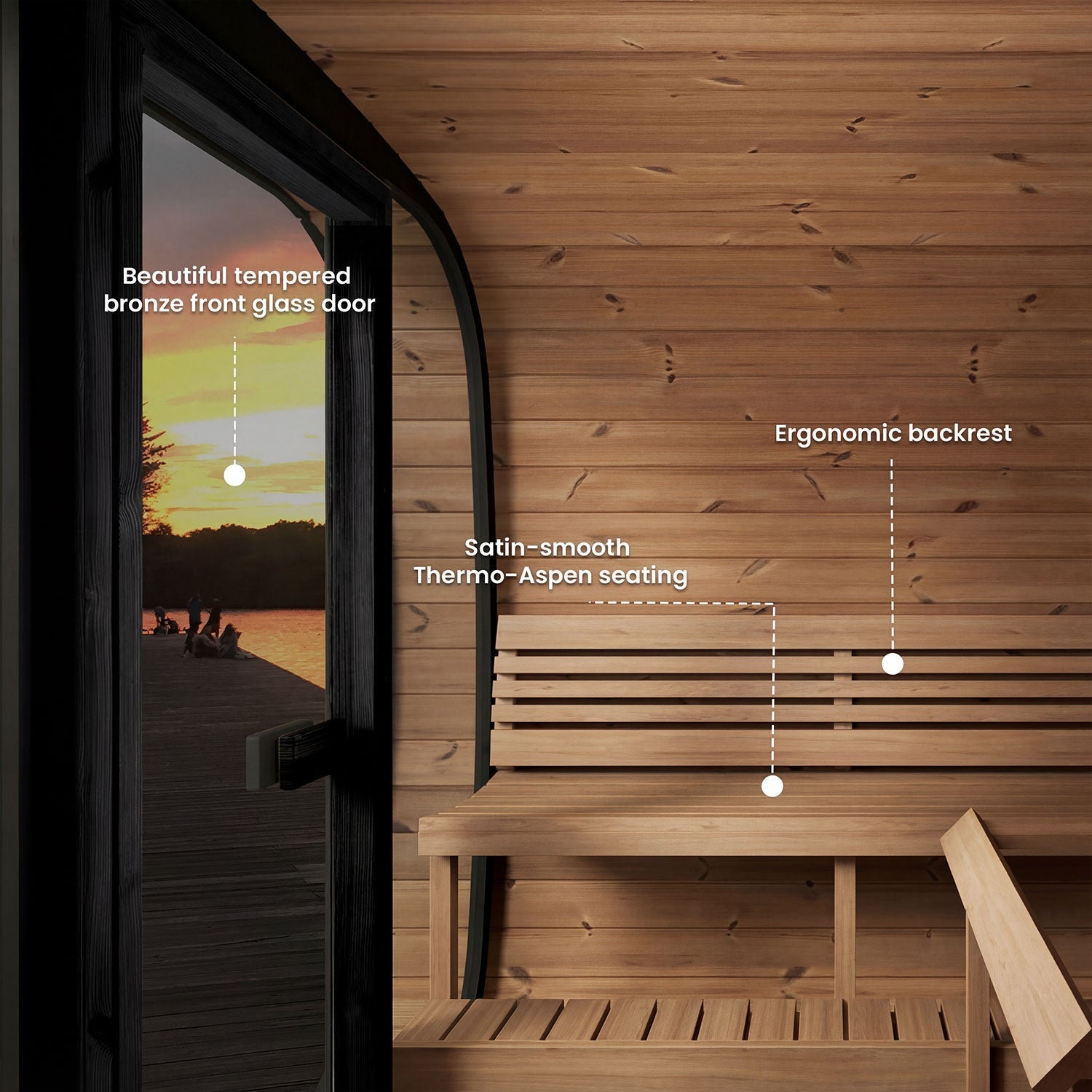 SaunaLife CL7G 6 Person Cube Series Outdoor Sauna Kit