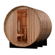 Golden Designs Arosa 4-Person Outdoor Barrel Steam Sauna in Pacific Cedar Wood