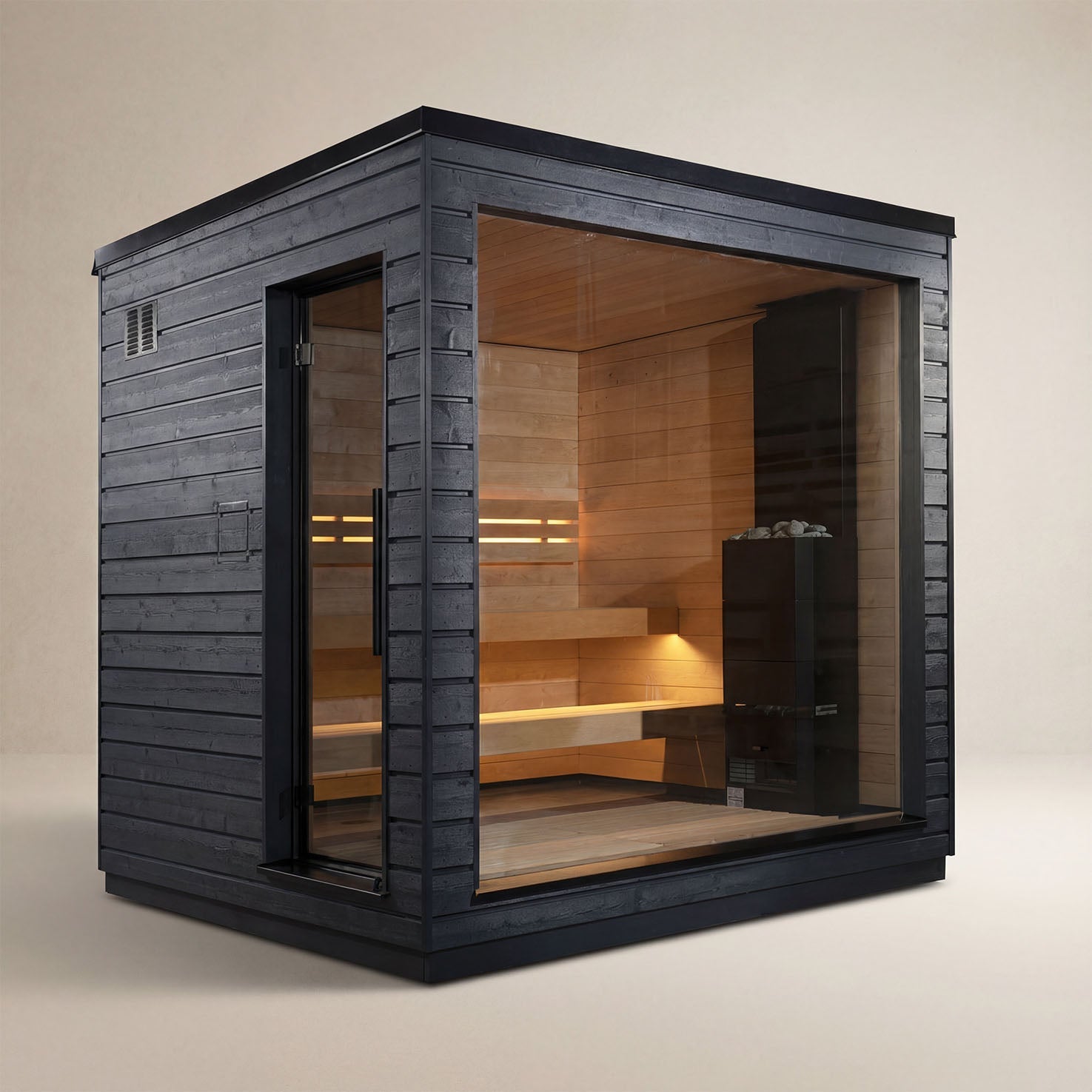 SaunaLife G6 Pre Assembled 5 Person Outdoor Sauna Cabin with Alder Interior