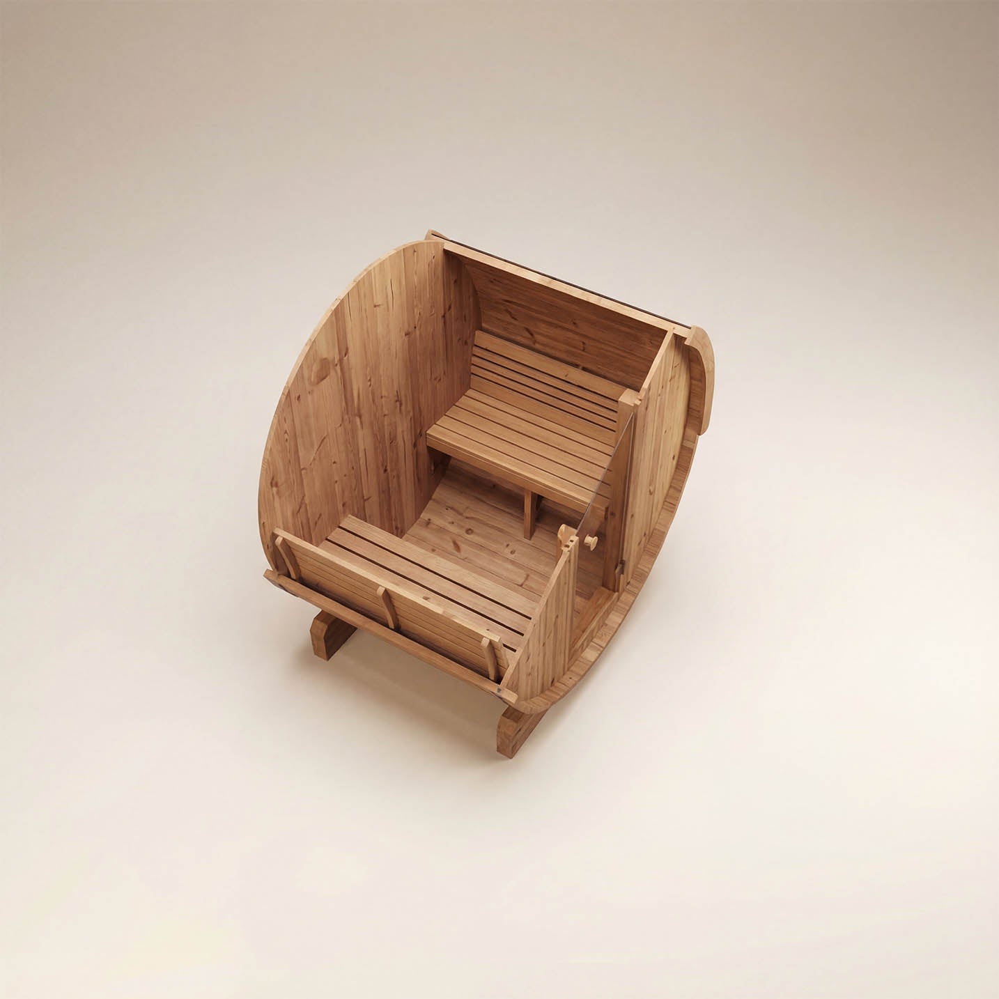 SaunaLife Model E6 Outdoor Sauna Barrel ERGO Series