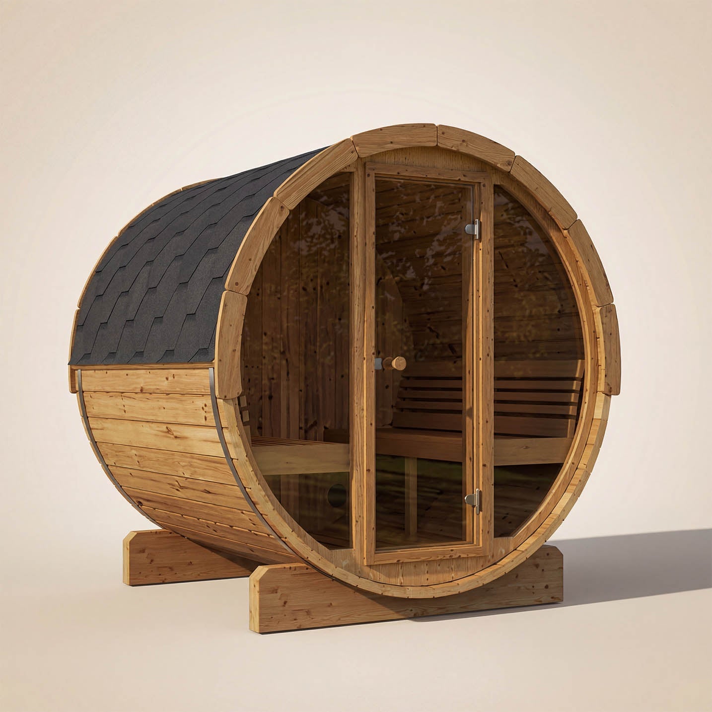 SaunaLife Model E7 Outdoor Sauna Barrel ERGO Series