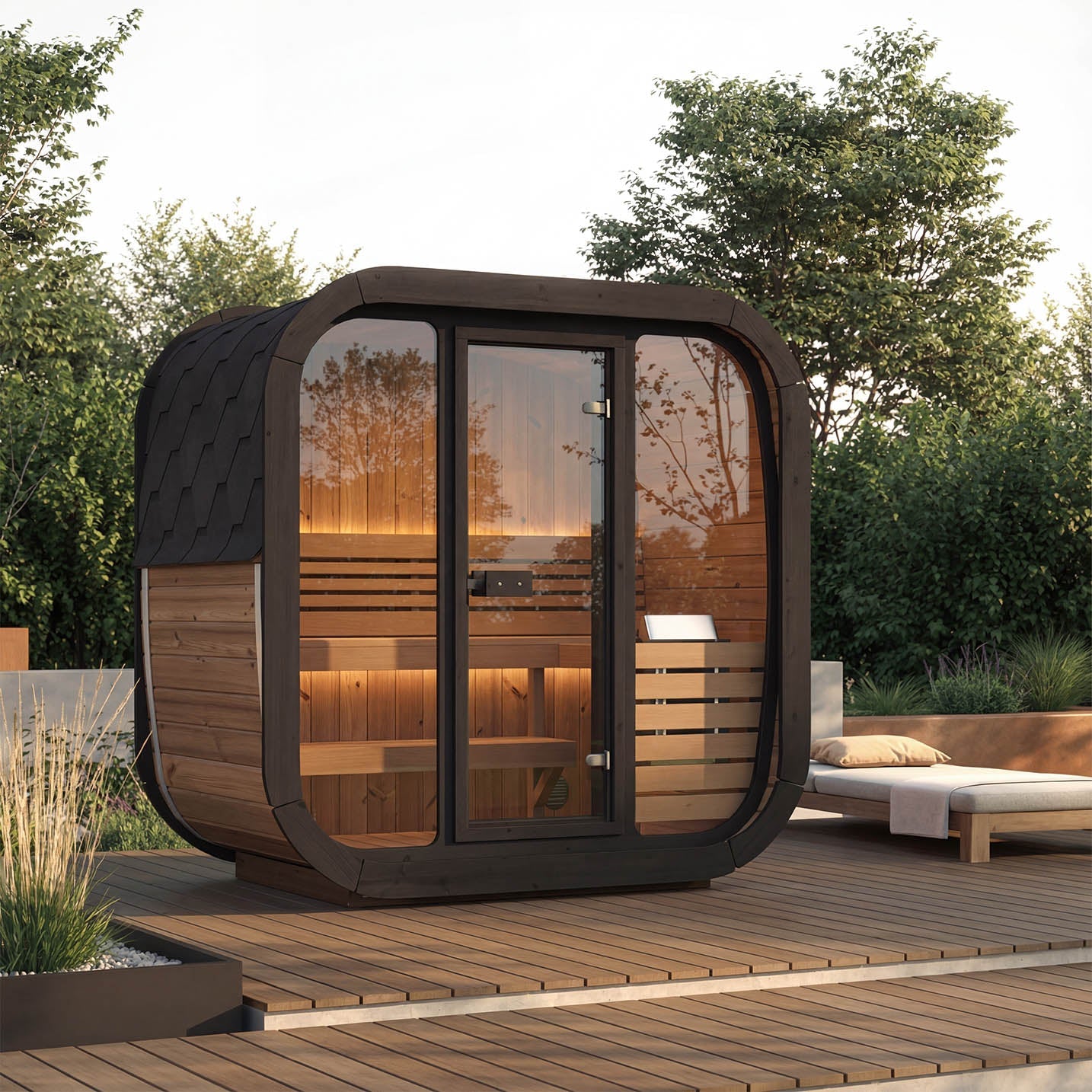 SaunaLife CL4G 3 Person Cube Series Outdoor Sauna Kit