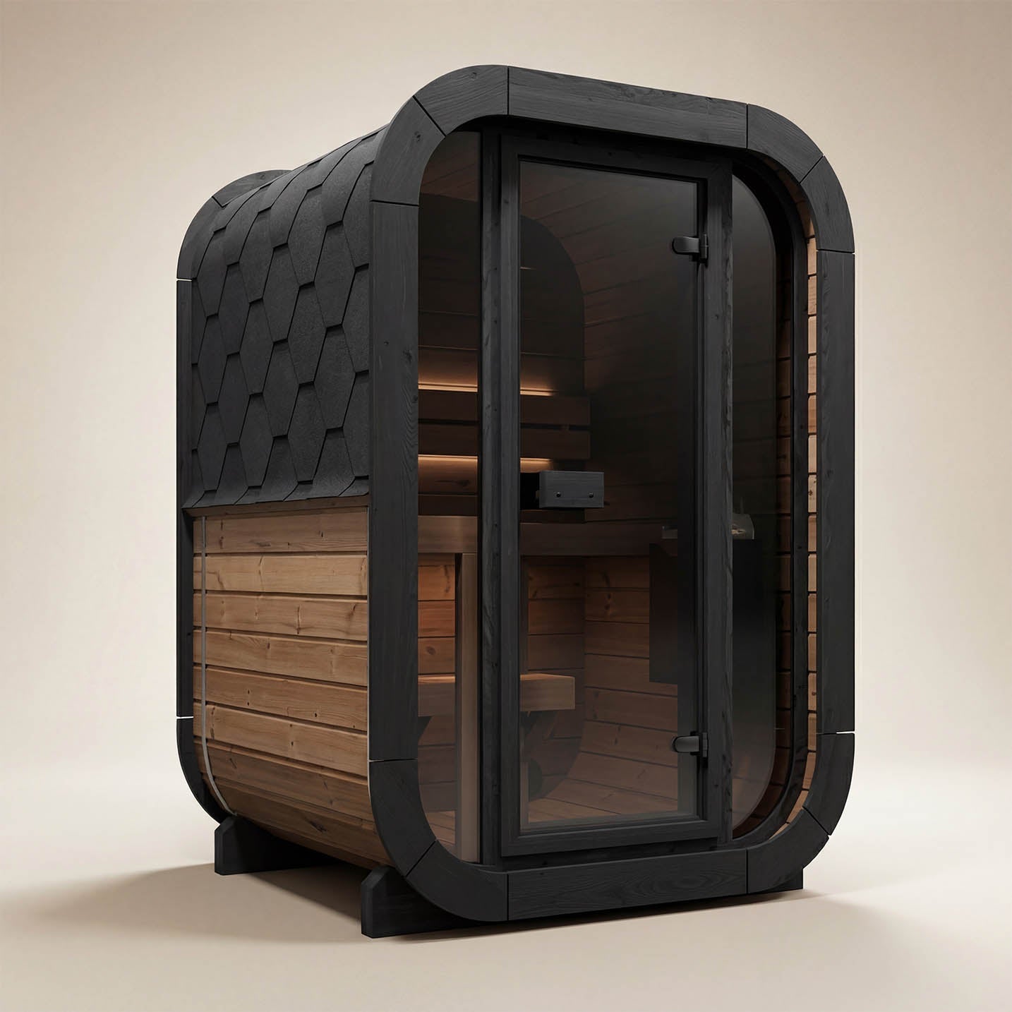 SaunaLife CL3G 2 Person Cube Series Outdoor Sauna Kit