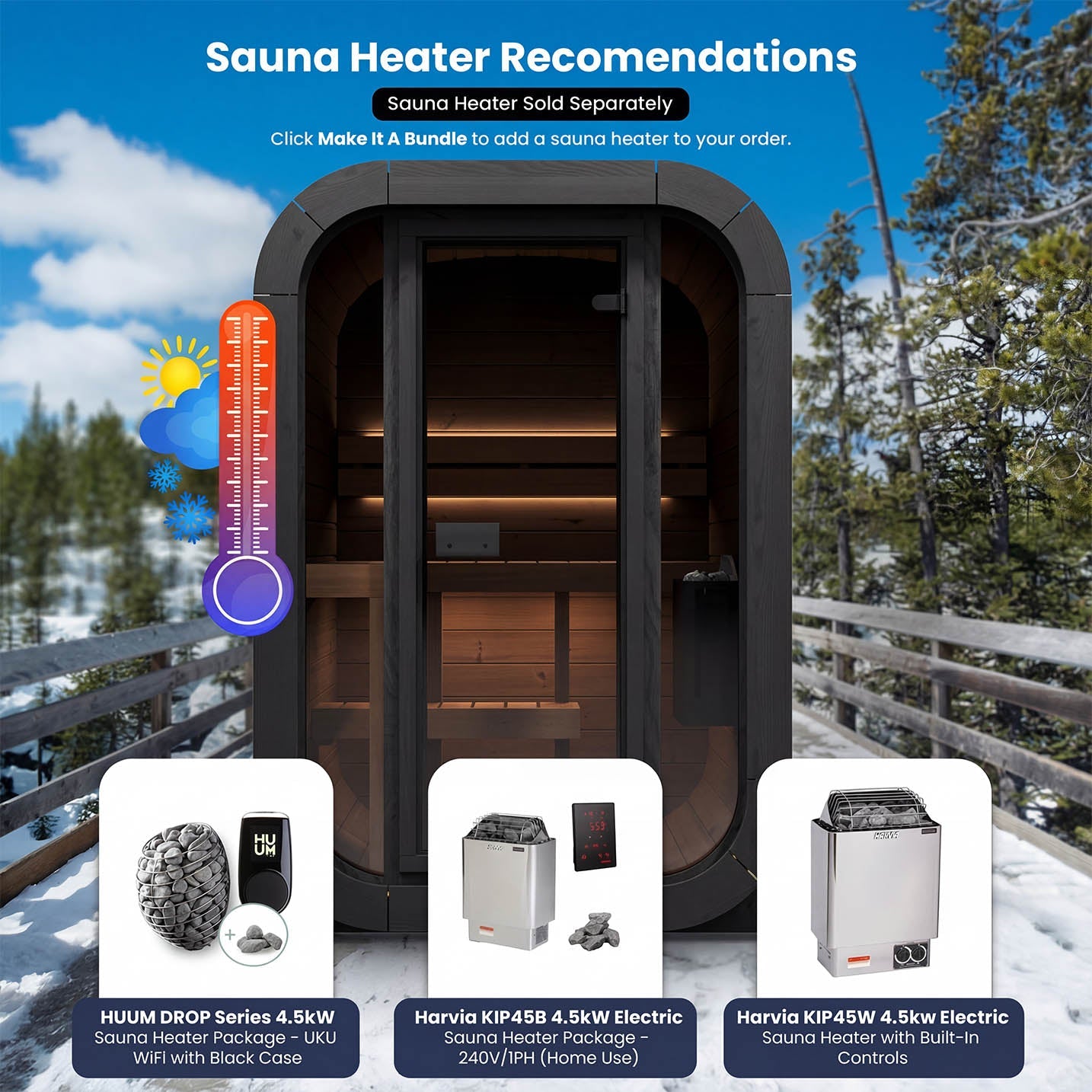 SaunaLife CL3G 2 Person Cube Series Outdoor Sauna Kit