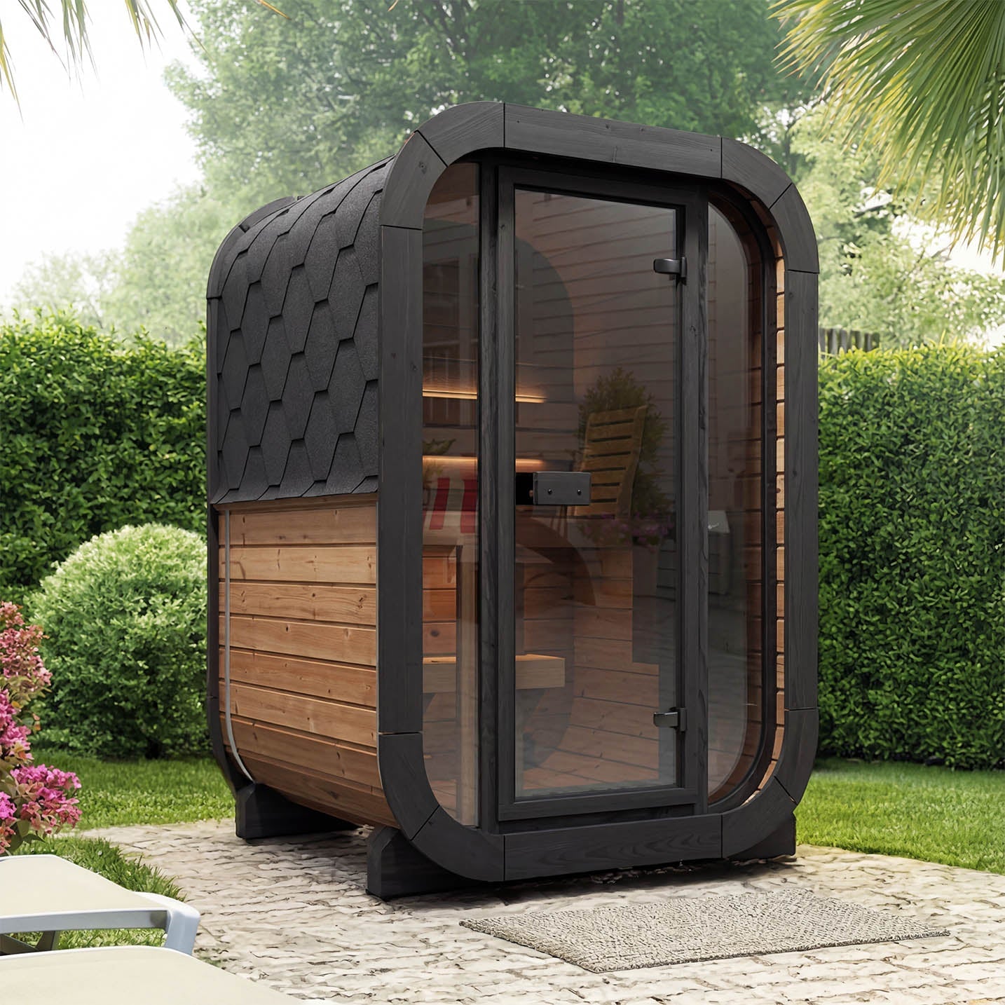 SaunaLife CL3G 2 Person Cube Series Outdoor Sauna Kit