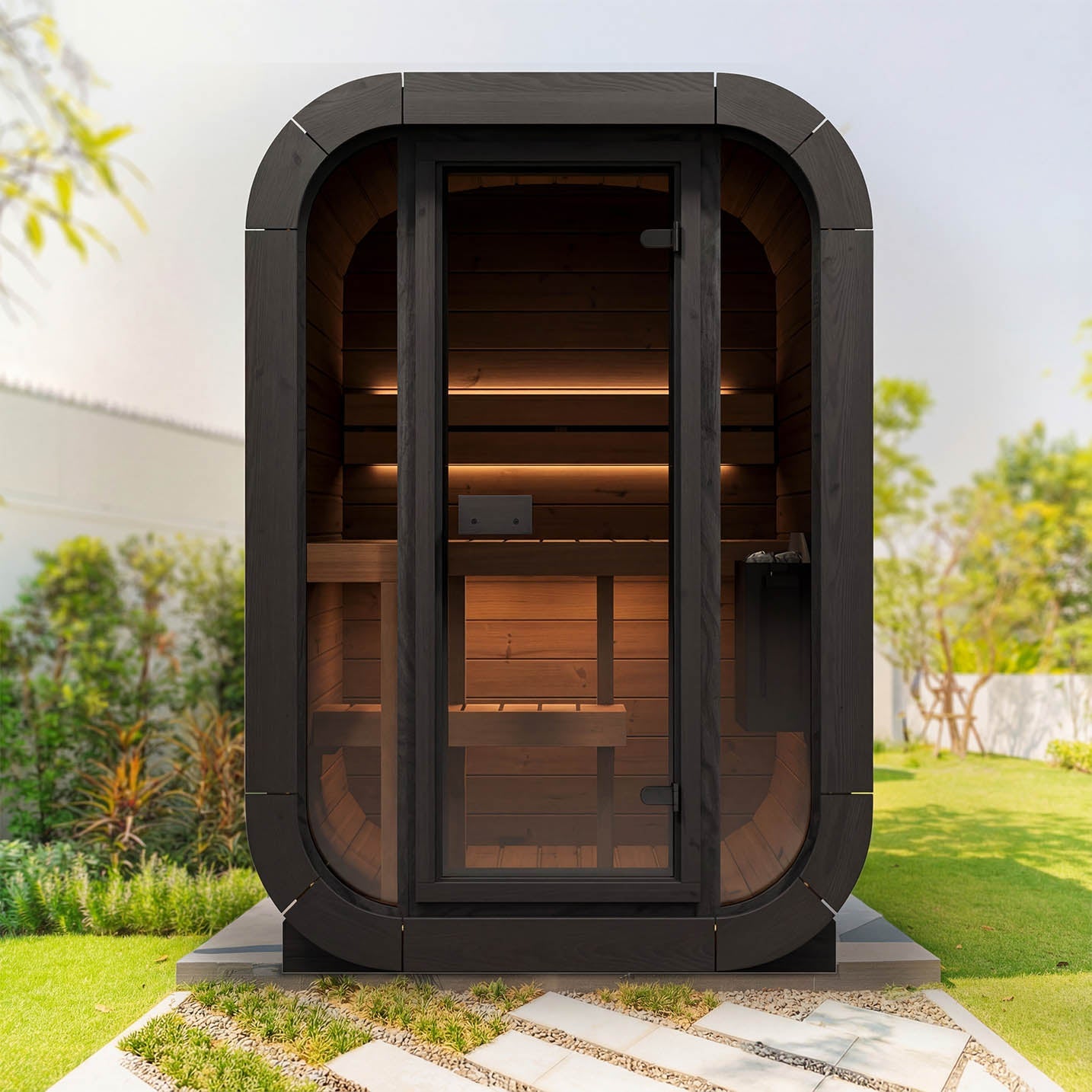 SaunaLife CL3G 2 Person Cube Series Outdoor Sauna Kit