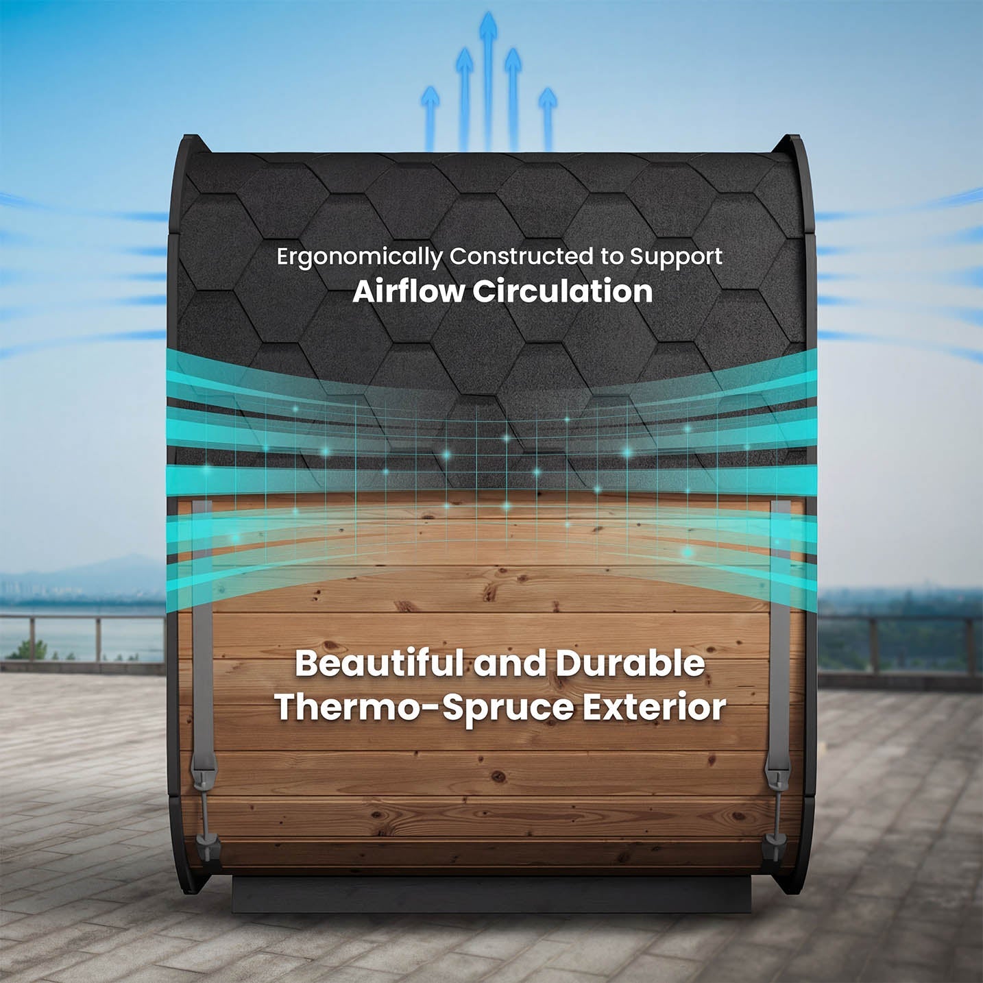 SaunaLife CL5G 4 Person Cube Series Outdoor Sauna Kit