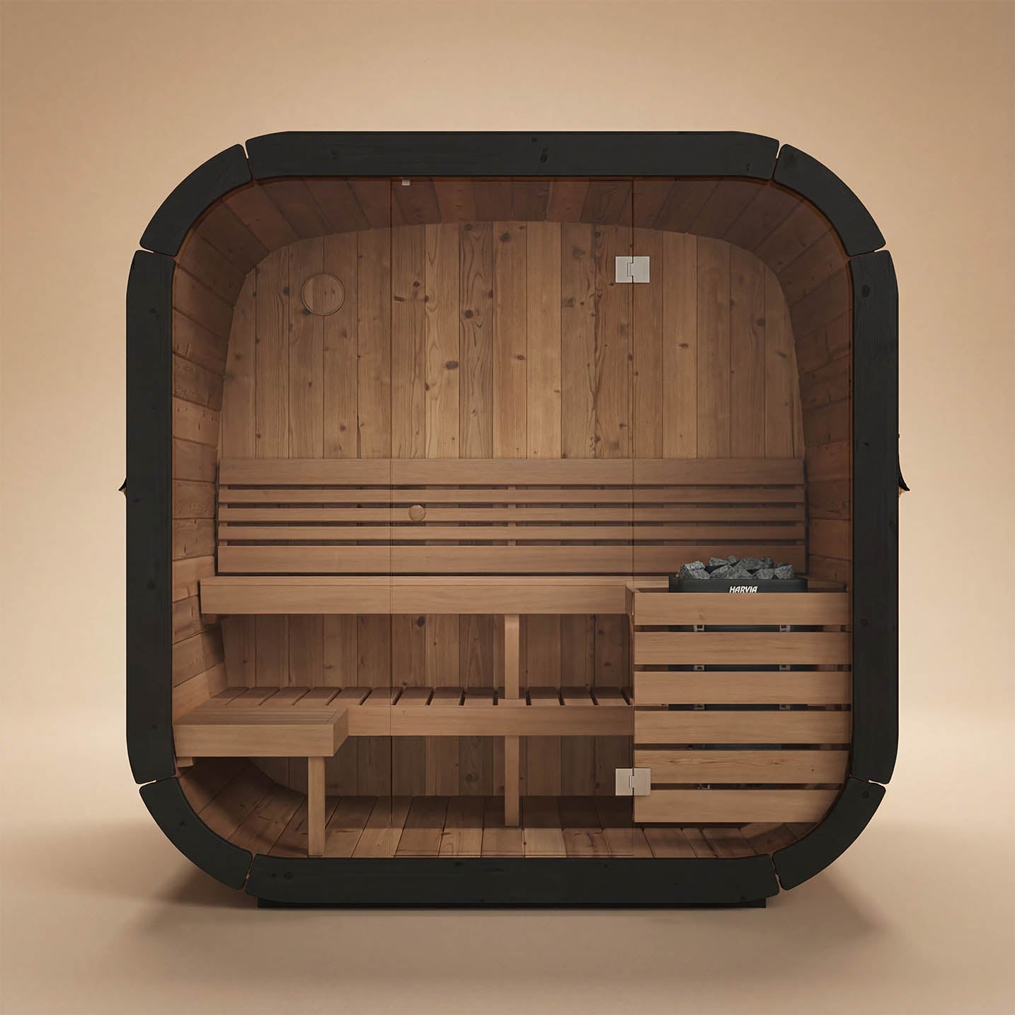 SaunaLife CL5G 4 Person Cube Series Outdoor Sauna Kit