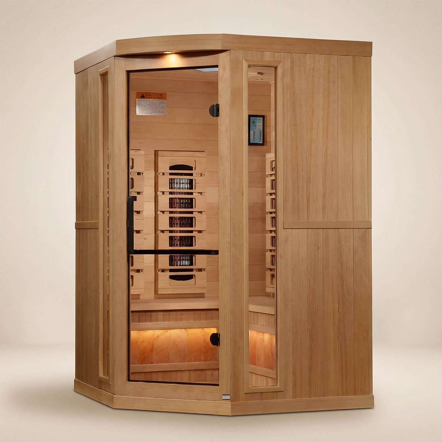 Golden Designs 3 Person Corner Full Spectrum Infrared Sauna with Himalayan Salt Bar