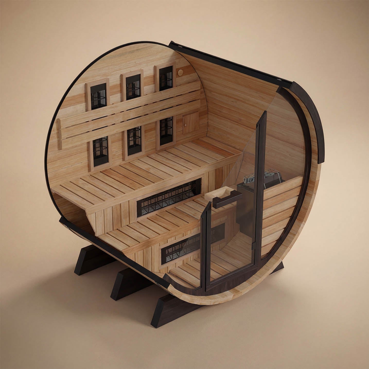 Finnmark FD-7 4 Person Infrared and Traditional Barrel Sauna