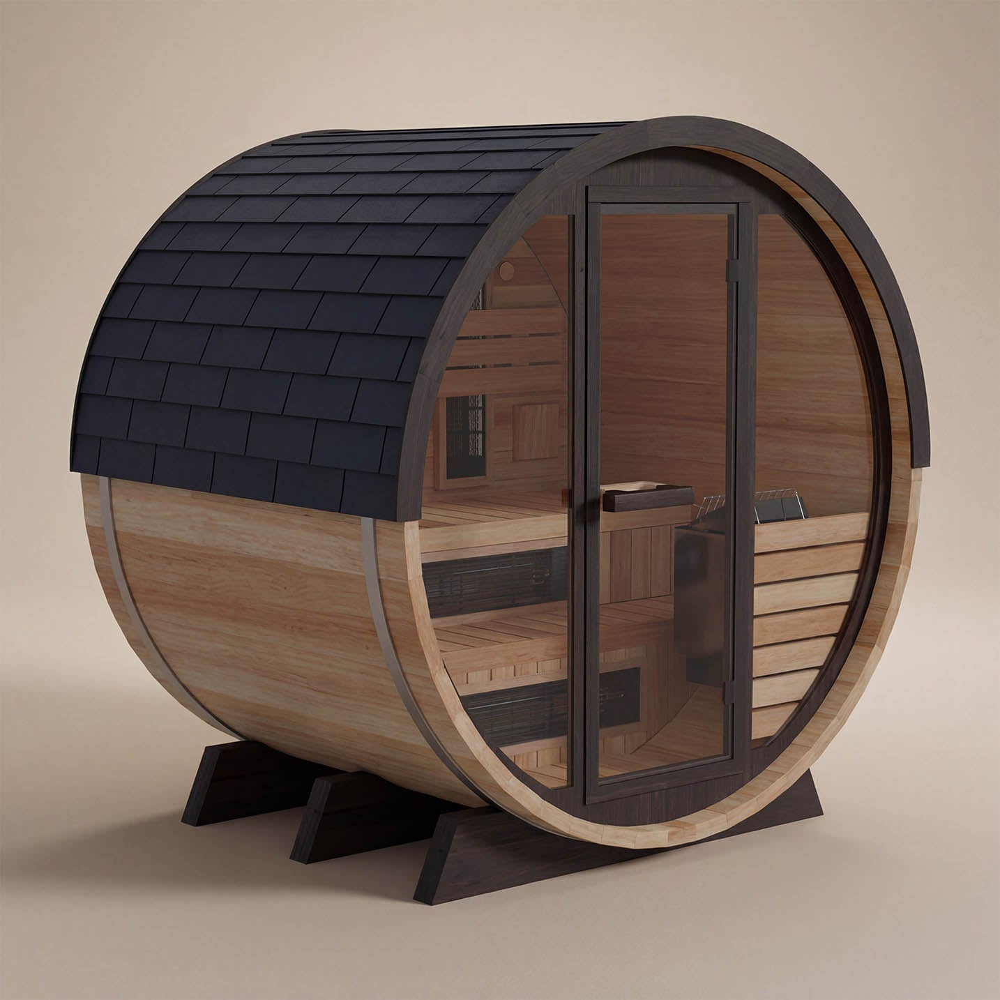 Finnmark FD-7 4 Person Infrared and Traditional Barrel Sauna
