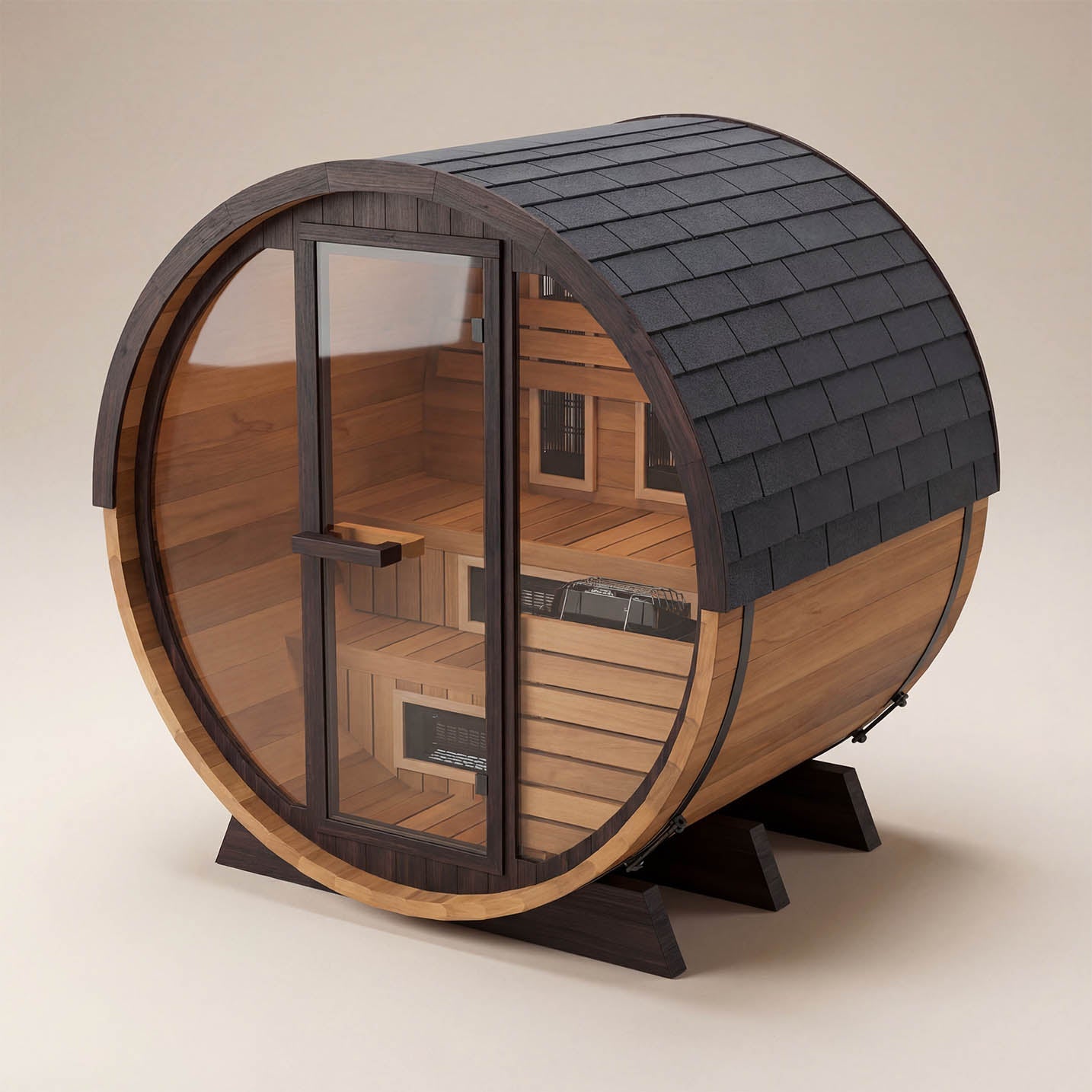 Finnmark FD-6 4 Person Infrared and Traditional Cedar Barrel Sauna