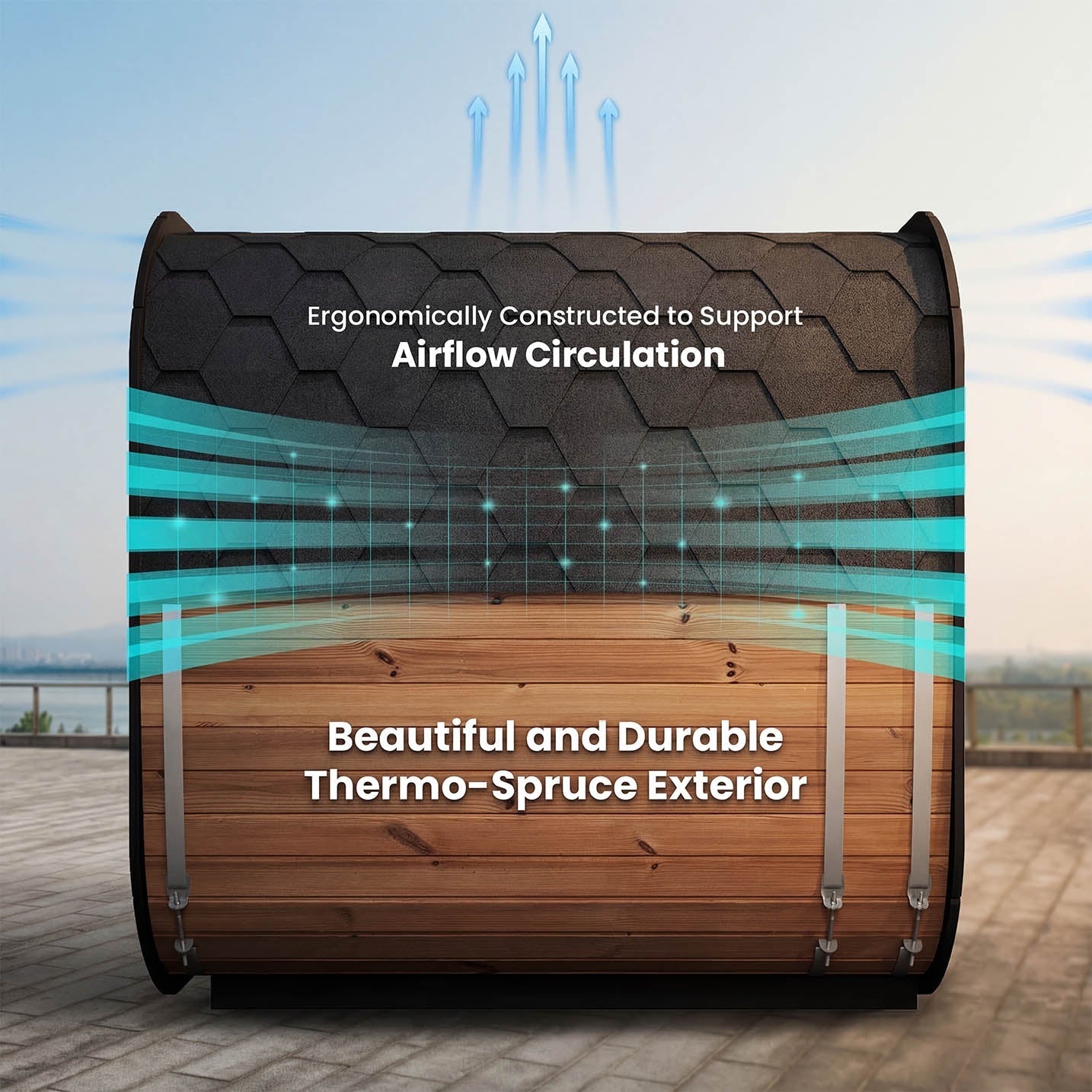 SaunaLife CL7G 6 Person Cube Series Outdoor Sauna Kit