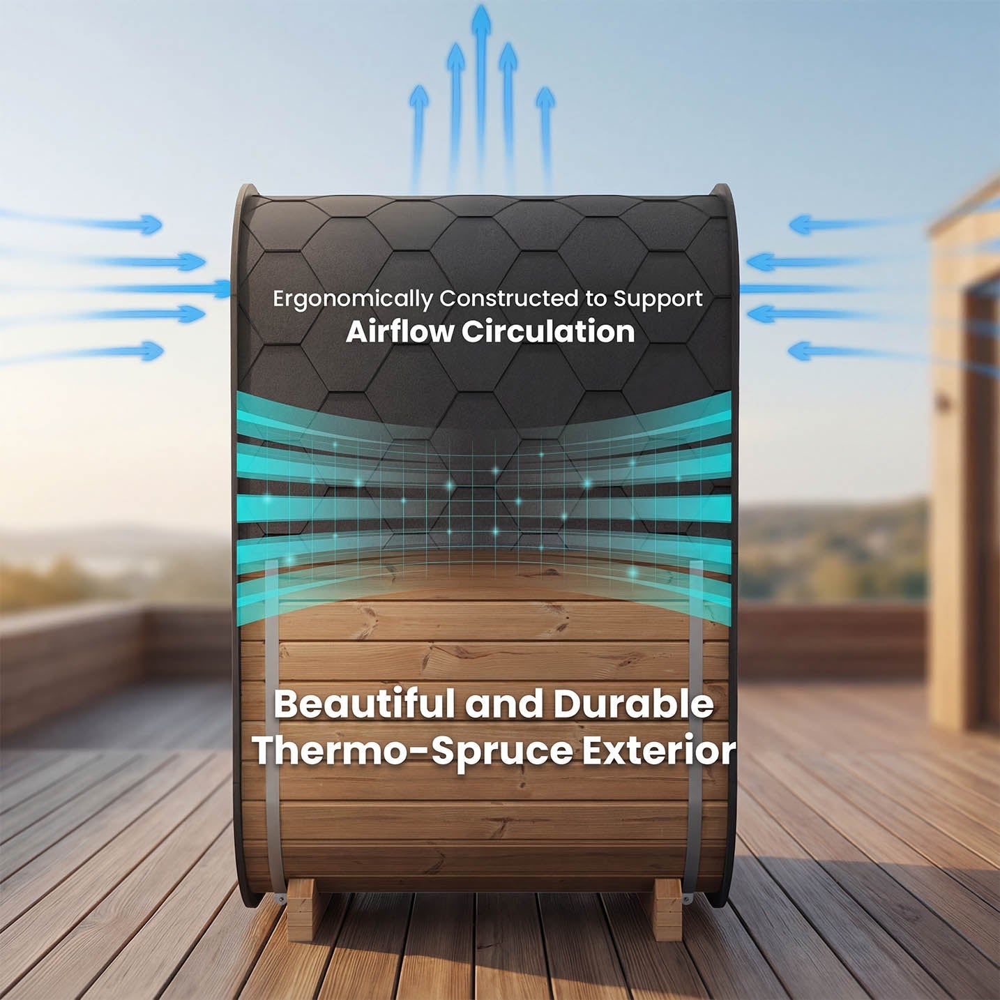 SaunaLife CL4G 3 Person Cube Series Outdoor Sauna Kit